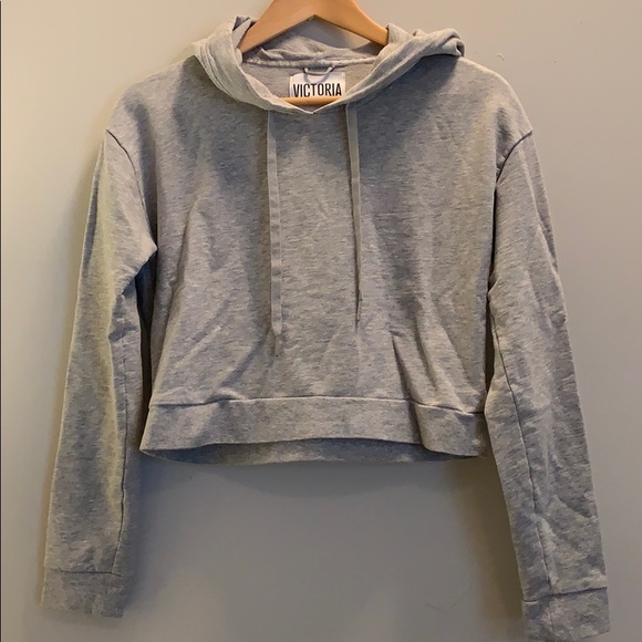 Victoria's Secret Tops - Victoria Secret Sport gray cropped hoodie size S!